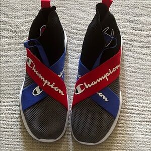 Champion Black and Red Slip-On Sneakers